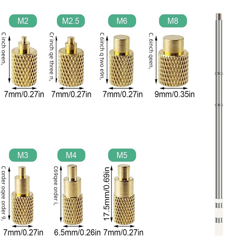 3D热熔打印螺母套件适用于T12u/T65/936烙铁压力头M2-M8镶嵌热熔