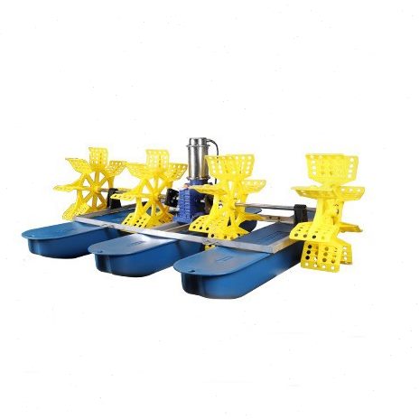 鱼塘浮船式氧泵4组叶轮1500W养鱼泵水车式氧机