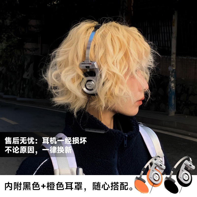 WhatPlus美式o复古头戴式无线蓝牙耳机运动户外潮流多巴胺穿搭拍