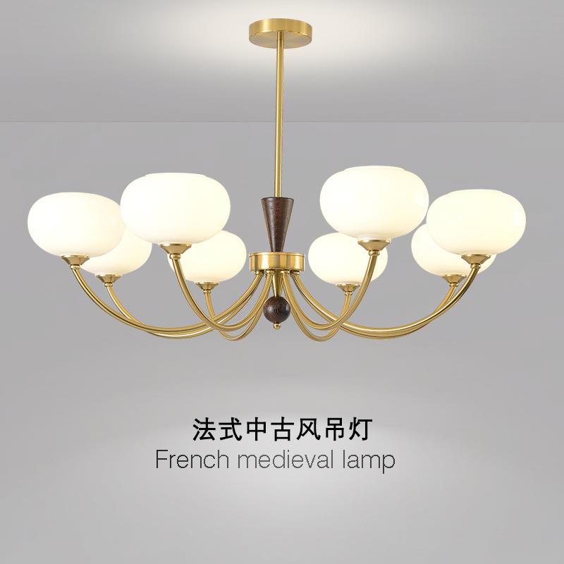 新中古风客厅吊灯主灯法式温馨实木卧室书房奶油风餐厅灯2024新款