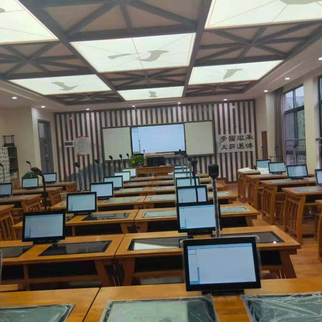 培训学校实木国学书桌中国风复古书法临摹榆木课桌椅画案古琴桌椅