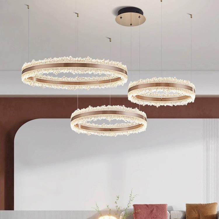 2025年新款轻奢客厅吊灯简约大气大厅别墅复式楼冰山餐厅led灯具