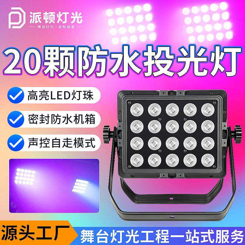派顿20颗防水投光灯室外防水染色灯LED补光灯户外景区亮化彩色灯