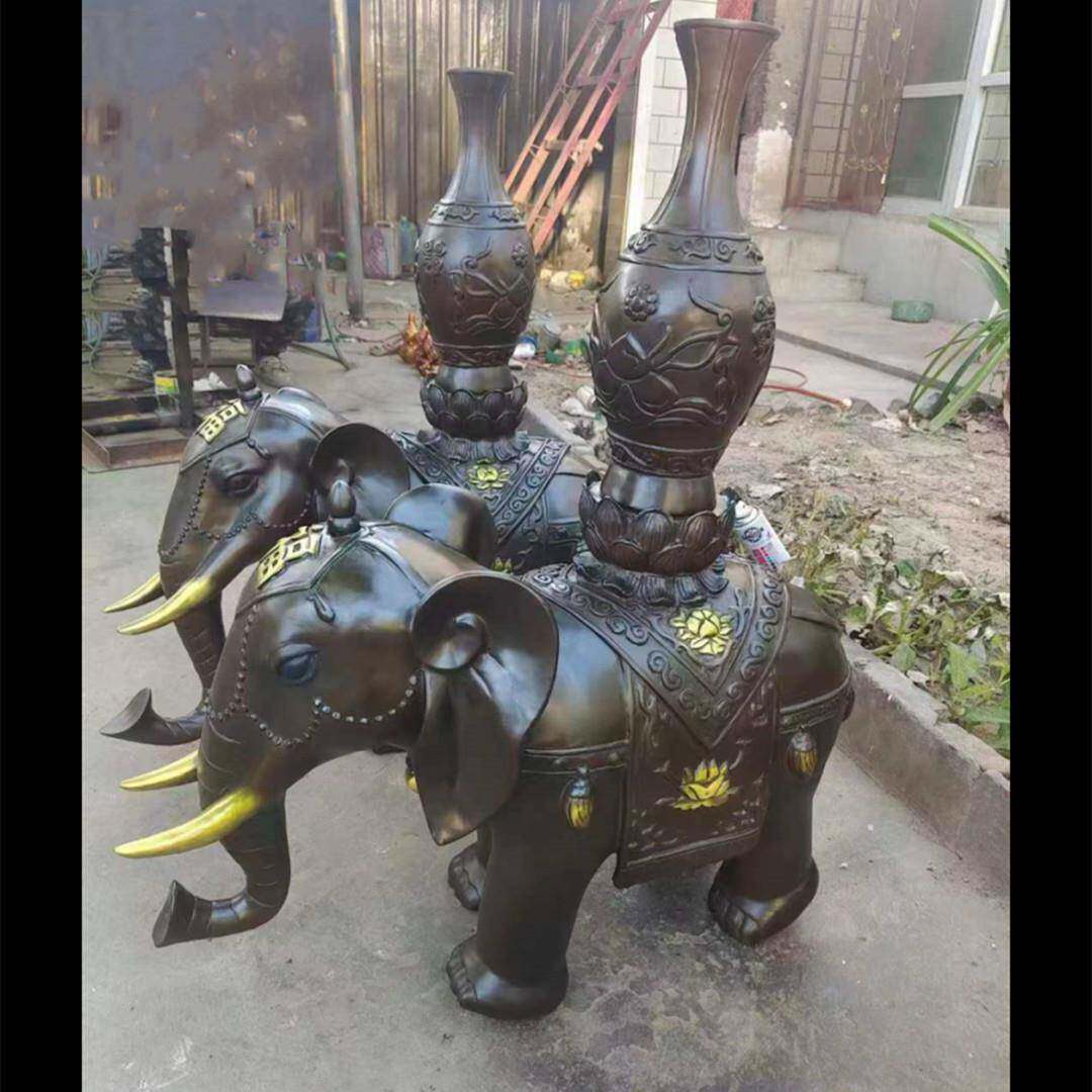 铸铜大象拉财工艺品象凳吸水象动物景观广场大型不锈钢雕塑铁艺鹿
