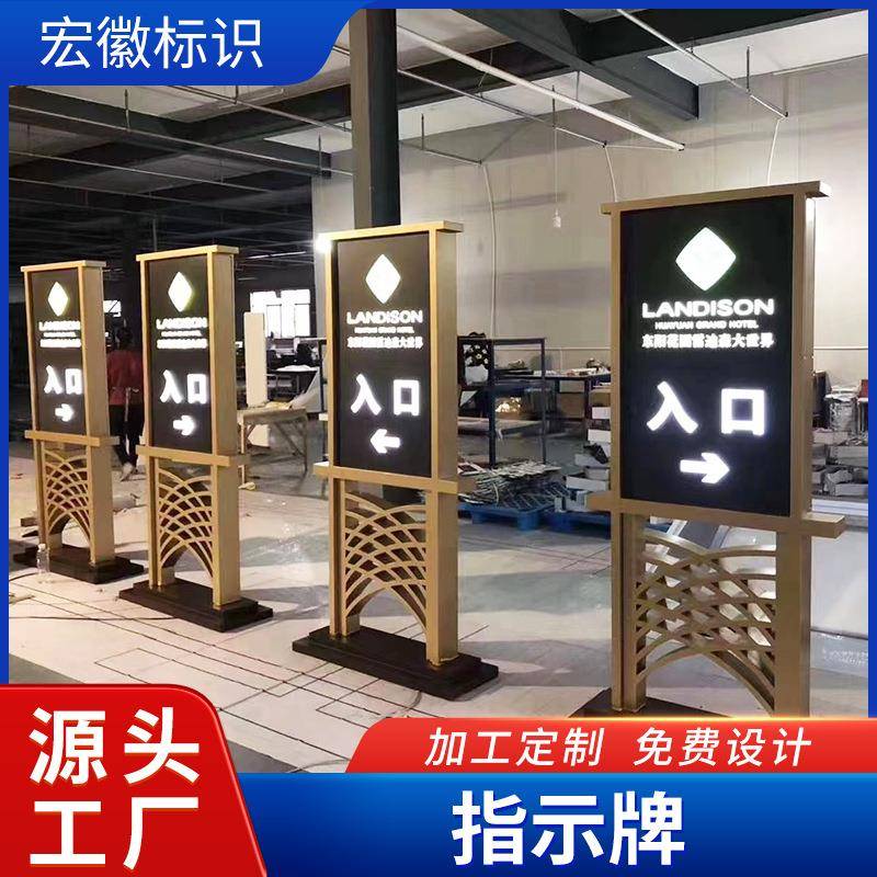 停车场指示牌精神堡垒指路牌户外景区小区立式标识牌广告牌不锈钢