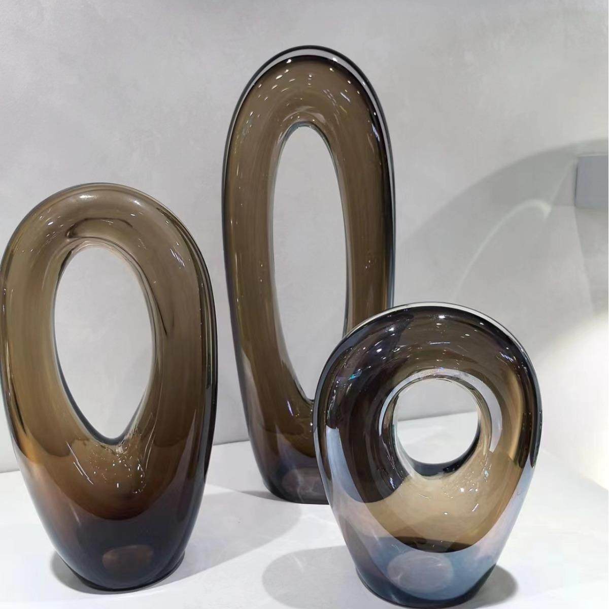 现在简约轻奢茶色渲染创意花器客厅餐桌花瓶样板房售楼处桌面摆件,纺织面料/辅料/配套,纺织机械配件,淘宝优惠券,粉丝福利购,淘宝优惠卷