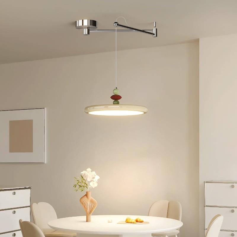 全光谱飞碟餐厅灯现代简约摇臂吊灯餐桌家用卧室奶油风吸顶灯