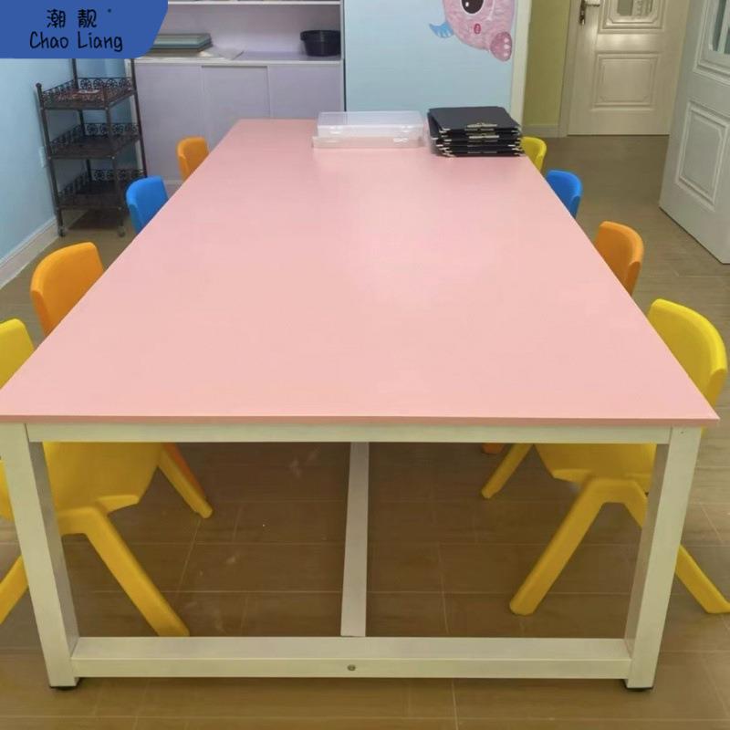 儿童美术桌绘画桌培训班课桌椅小学生书桌学习桌双人辅导班培训桌