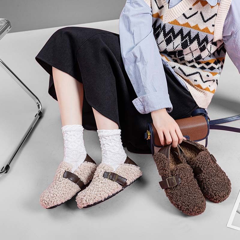 12381韩版一脚蹬两穿平底毛毛鞋女2025秋冬季新款加绒保暖棉鞋,女鞋,棉鞋,淘宝优惠券,粉丝福利购,淘宝优惠卷
