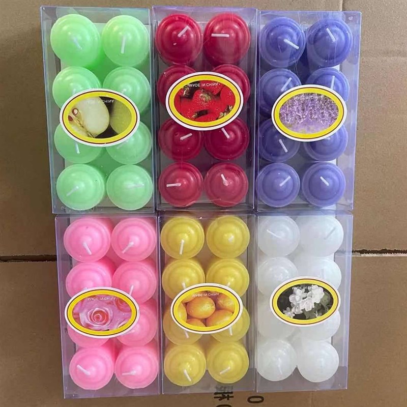 12只/盒杯蜡创意香n薰蜡烛网红酒吧烛光晚餐求婚摆图字糖果色蜡烛