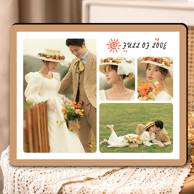 全家福相框洗照片打印加相框定制婚纱照放大Q挂墙客厅宫格结婚照