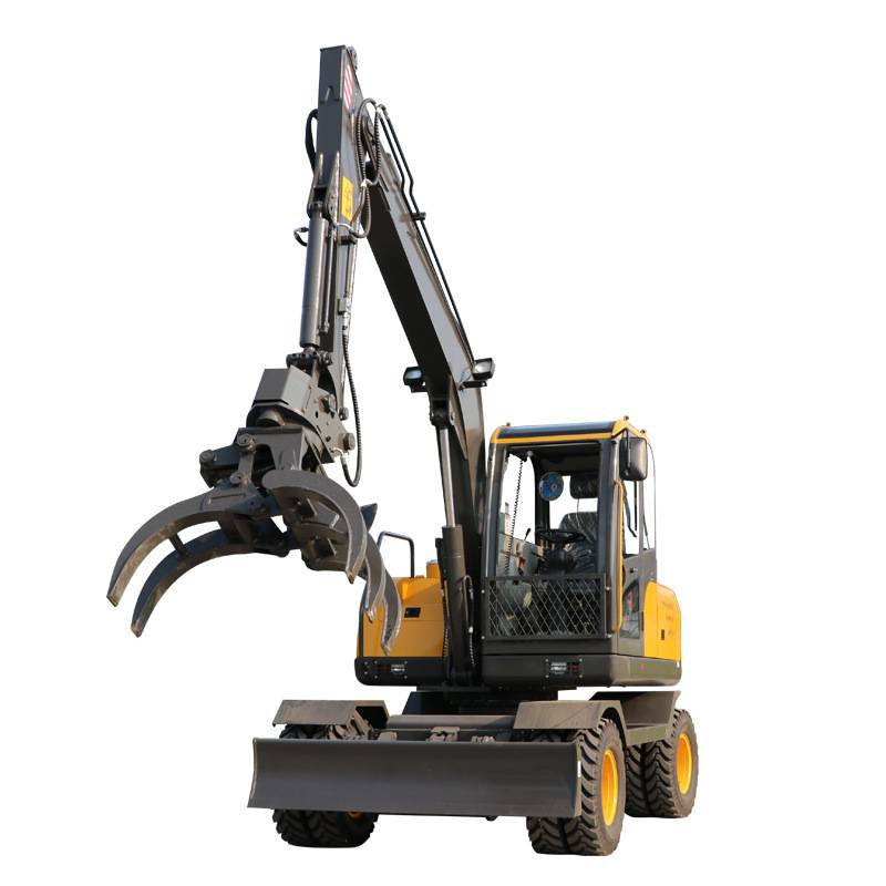 80轮式挖掘机工程90轮胎挖掘机农用95轮挖山地挖沟机60轮式抓木机