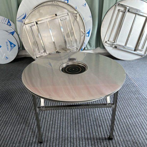 加厚全不锈钢商用韩式电磁炉火锅圆桌家用电陶炉餐桌可定制开孔,住宅家具,不锈钢/PVC餐桌,淘宝优惠券,粉丝福利购,淘宝优惠卷