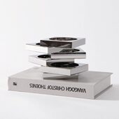 现极简轻奢方形银色堆叠水晶花器样板间售楼处客厅创意艺术摆件