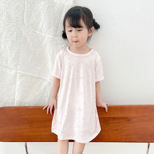儿童连衣裙优可丝空调服夏冰丝睡衣天童小野家居服公主风睡裙女童