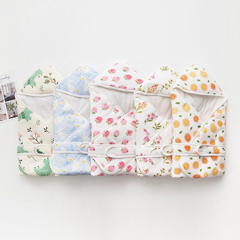 新款绉布抱被 新生儿抱被婴儿包被婴幼儿抱被襁褓包巾宝宝抱毯
