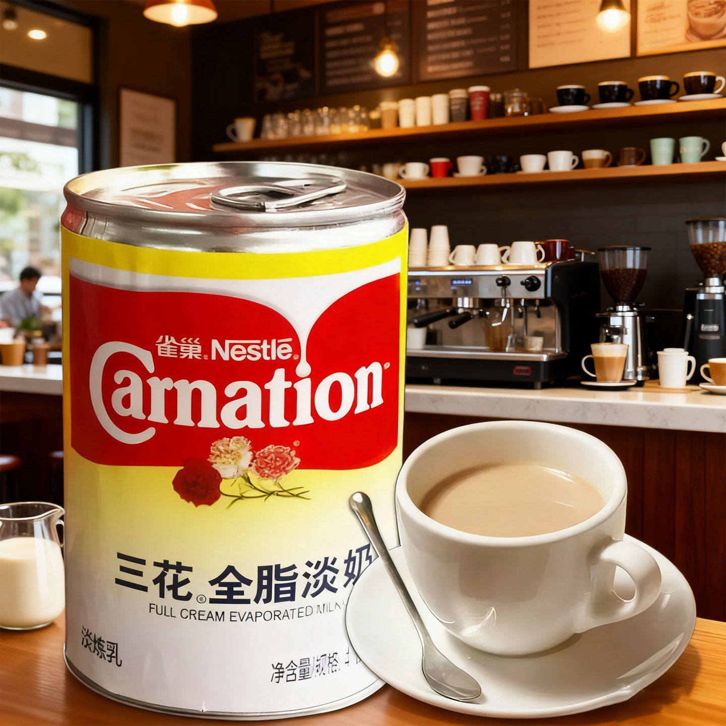 雀巢三花植脂淡奶410g商用烹饪熬汤原料炼奶浓高汤烘焙甜品专用奶