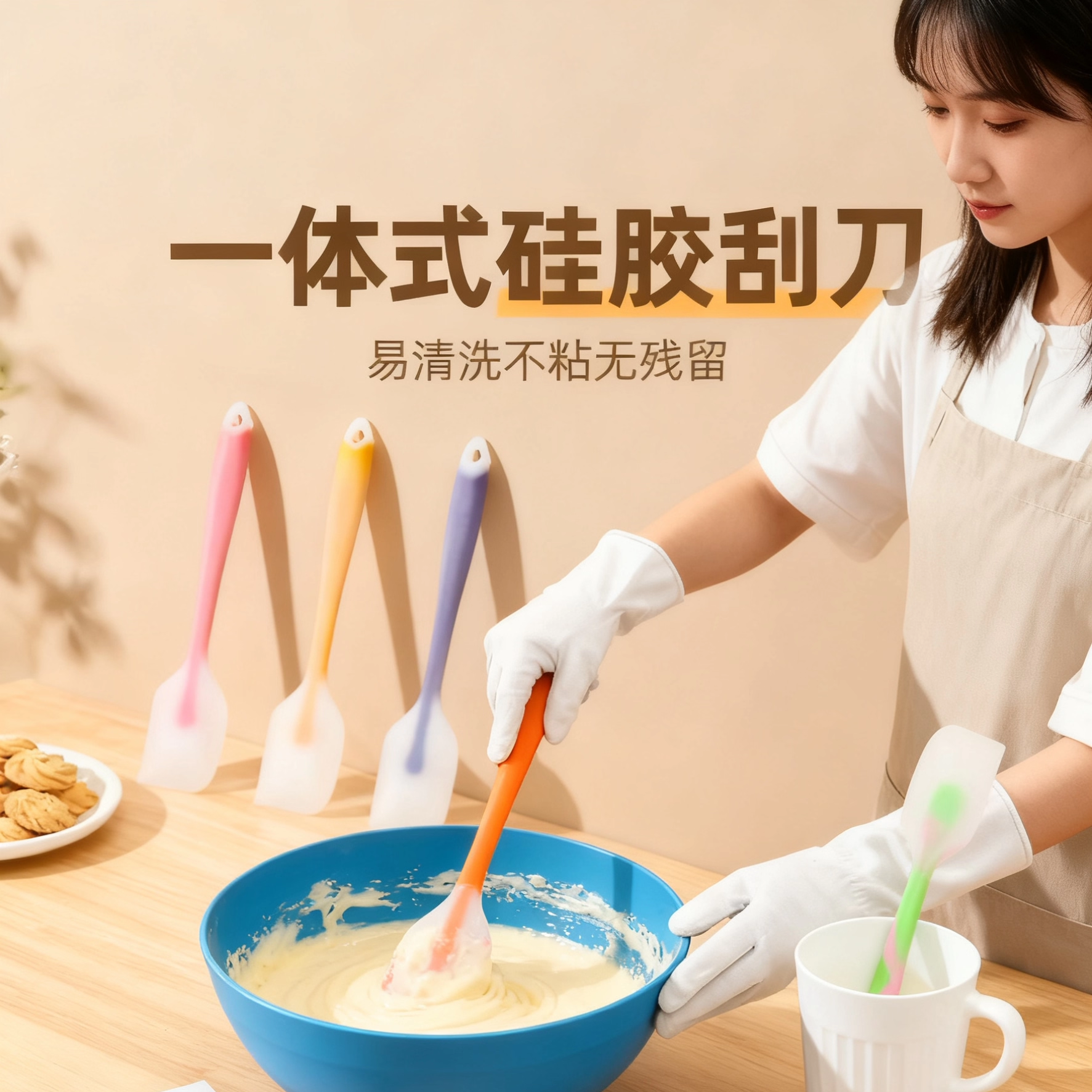 硅胶刮刀一体式刮板铲子专用蛋糕奶油搅拌刀耐高温食品级烘焙工具