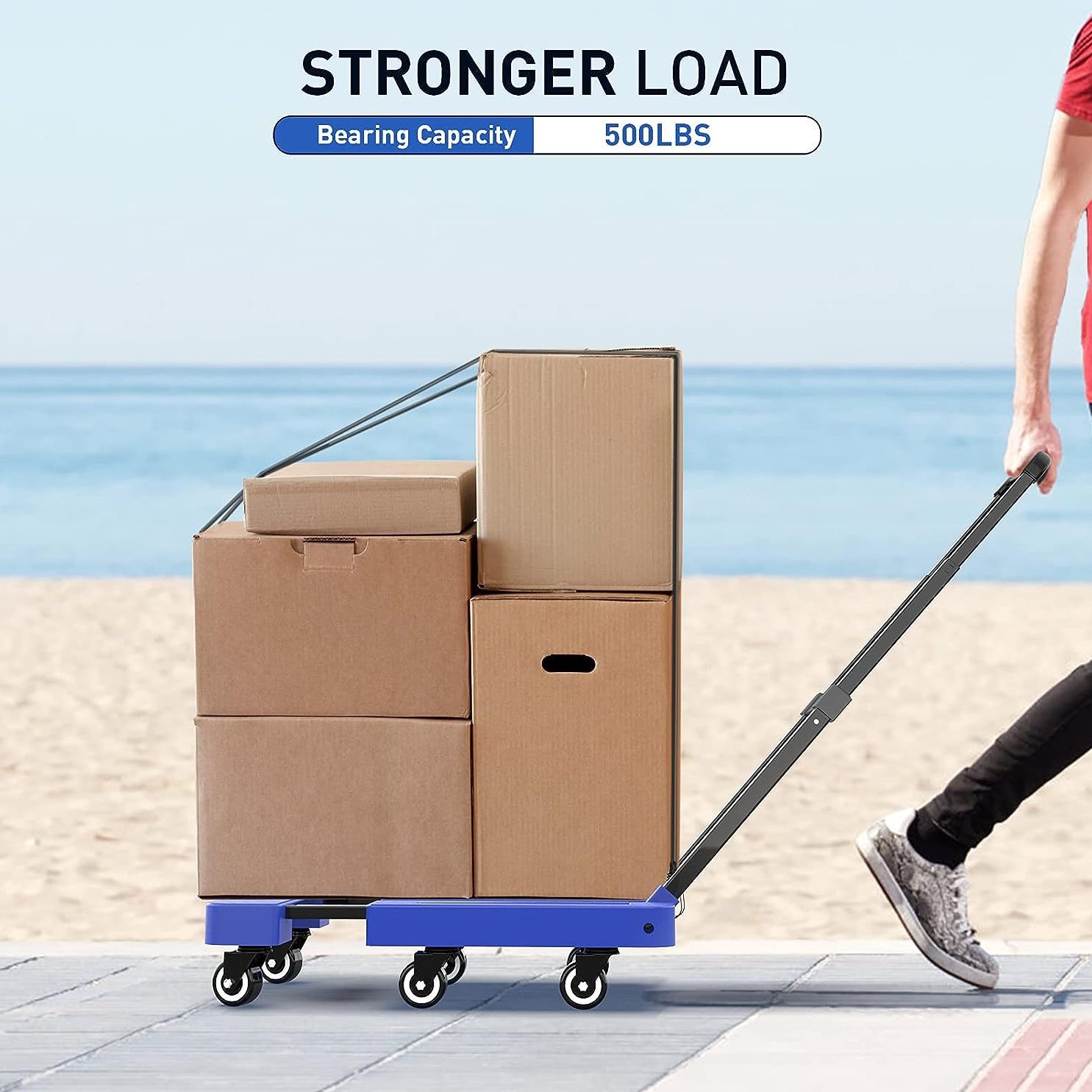 直供手拉车折叠小推车拉货万向轮折叠拉杆车平板带刹车手推车