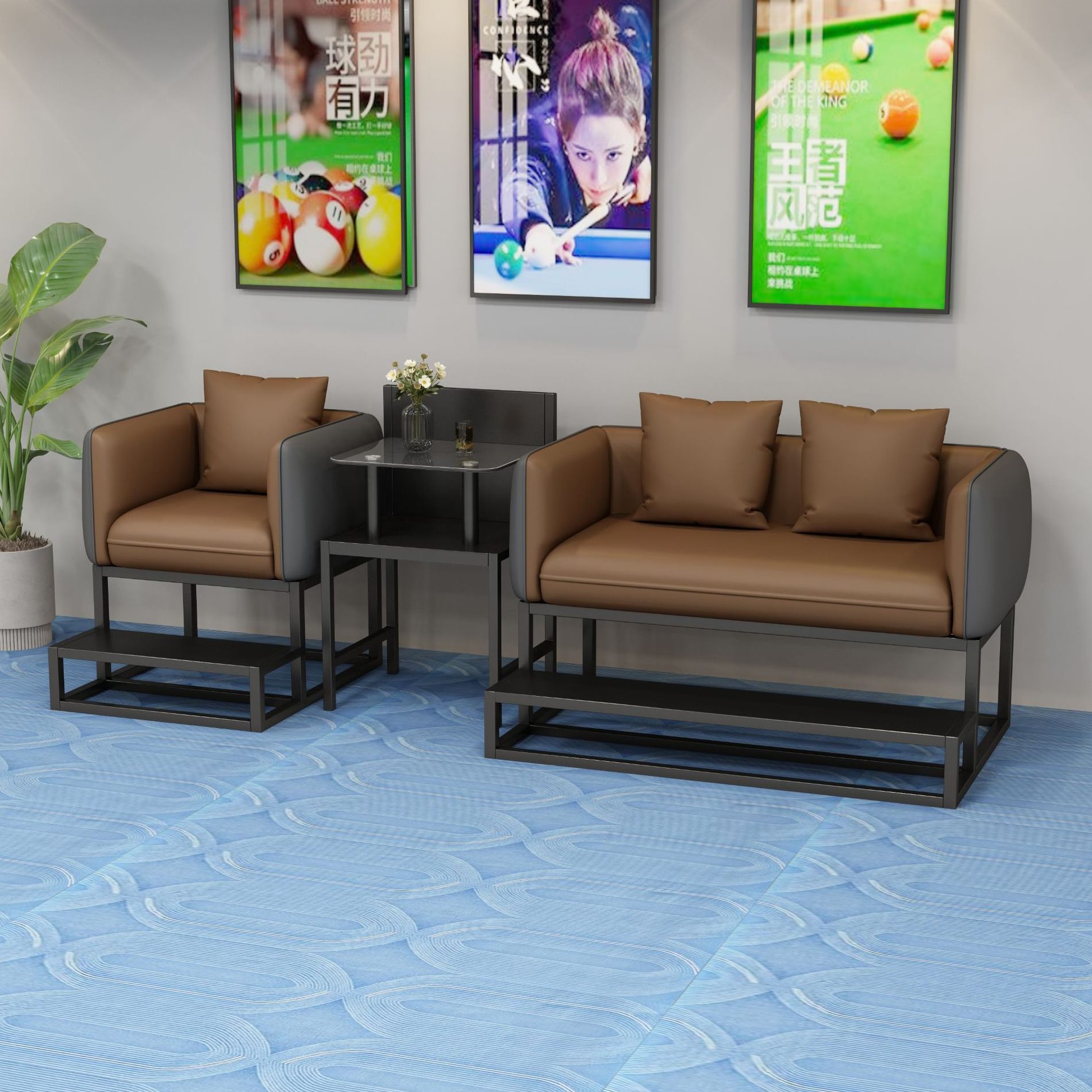 台球沙发观球椅高端2025年新款台球室台球椅台球厅桌椅台球观球椅