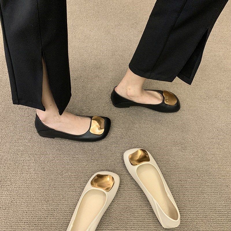 平底单鞋女春秋2024新款一脚蹬懒人百搭船鞋豆豆鞋,居家日用,鞋撑,淘宝优惠券,粉丝福利购,淘宝优惠卷