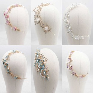 古典舞蹈头饰头花胶州秧歌发饰傣族舞蹈扇子舞伞舞表演舞台头饰