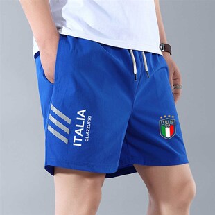 学生跑步男孩踢球印花沙滩裤 球迷运动短裤 潮 夏季 足球队训练三分裤