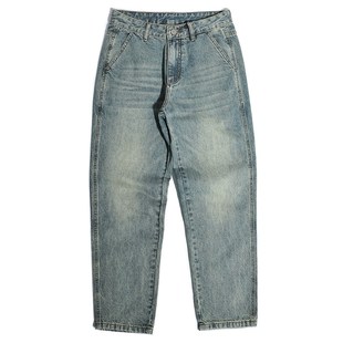 做旧水洗宽松休闲 覆古直筒老爹牛仔裤 百搭阔腿 港风美式 经典