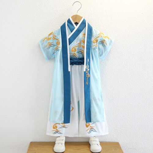 汉服男童夏季薄款套装中国风儿童古装唐装国学服小宝宝六一演出服