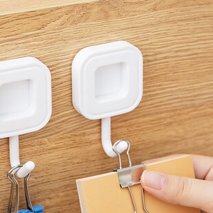 长尾夹文件票据夹子挂钩收纳办公室桌工位屏风隔断隔板数据线粘钩