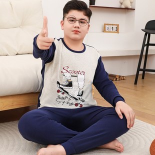 棉毛衫 胖童装 线衣线裤 女童全棉内衣春秋薄款 男童加肥加大秋衣秋裤