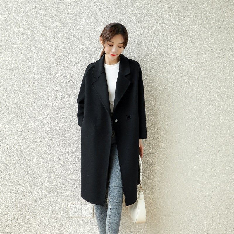 双面羊毛呢大衣女中长款宽松茧型韩版减龄2023年秋冬新款毛呢外套,女装/女士精品,毛呢外套,淘宝优惠券,粉丝福利购,淘宝优惠卷