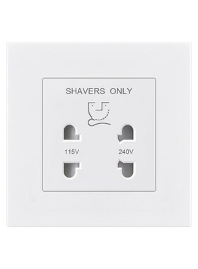 PC白色86型酒店浴室马桶盖115V 240V变压式剃须刀插座刮胡刀面板