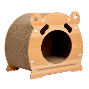 猫抓板木质猫屋瓦楞纸可拆卸宠物玩耍多功能玩具贵妃椅磨抓工具