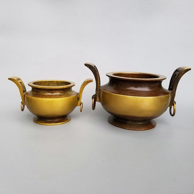 黄铜香炉家用室内香薰炉双耳宣德炉香插居家装饰工艺摆件,特色手工艺,其他特色工艺品,淘宝优惠券,粉丝福利购,淘宝优惠卷