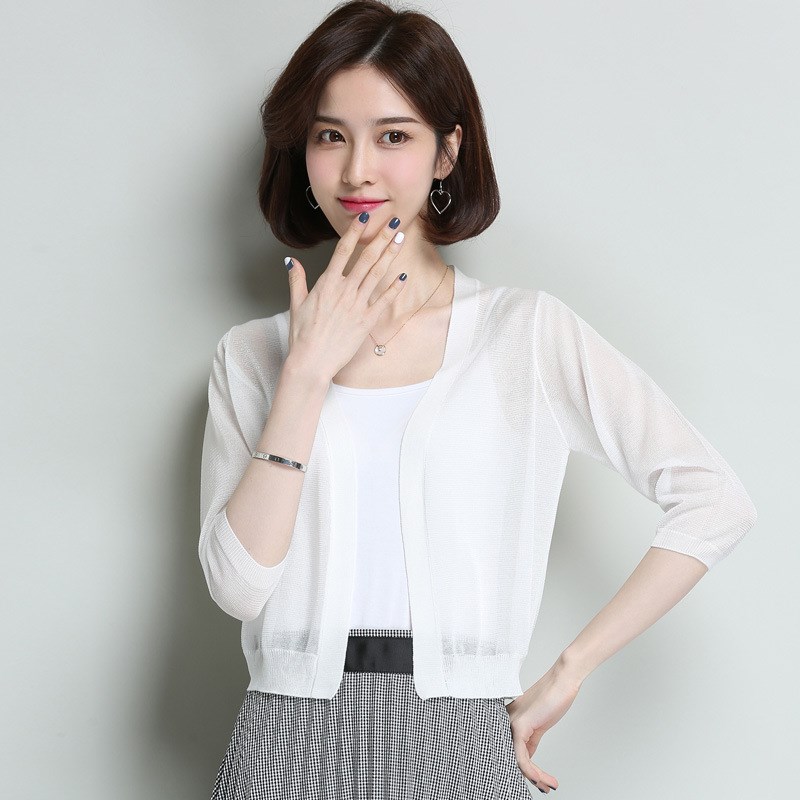 小披肩外套女短款夏季2022新款外搭冰丝针织开衫空调衫夏天薄图片
