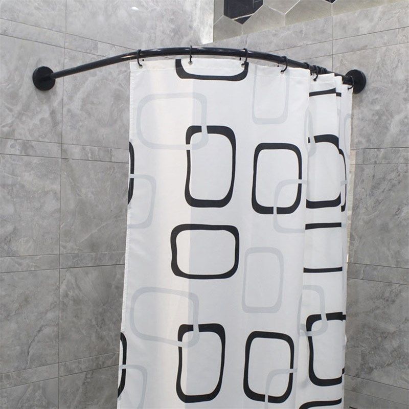黑色弧形浴帘杆水晶板款白色L形浴室杆 304不锈钢免打孔一体成形,家装主材,浴巾架/毛巾架,淘宝优惠券,粉丝福利购,淘宝优惠卷