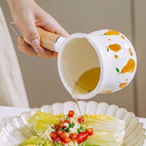 树可森林搪瓷泼油小锅家用油炸淋油早餐多功能加厚迷你平底热油锅