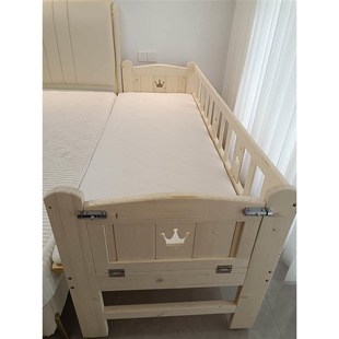 莱客森实木儿童床婴儿小床男孩女孩公主床单人床边床加宽拼接大床