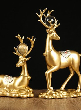 创意摆件鹿摆件客厅电视柜家居装饰品乔迁新居礼品结婚礼物送新人