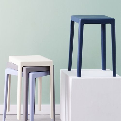 凳子家用大人结实耐用加厚客厅简约塑料可叠放板凳衣帽间圆凳椅子