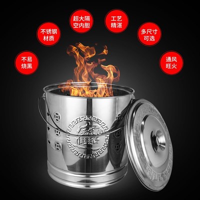 不锈钢烧纸桶烧金桶烧经桶家用室内烧火元宝炉化宝桶聚宝盆焚烧桶