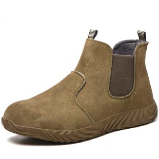 焊工劳保鞋工地防砸防刺穿安全鞋防护工作鞋猪皮真皮电焊男一脚蹬