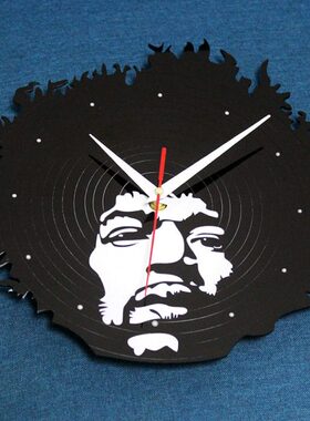 斯滚米时尚电吉他·摇克亨德里吉唱片挂表创意挂钟家居装饰黑胶CD