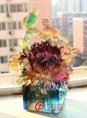 卧室连事创意家居饰品喜琉璃闺蜜连结婚摆件同事女朋友生日礼物