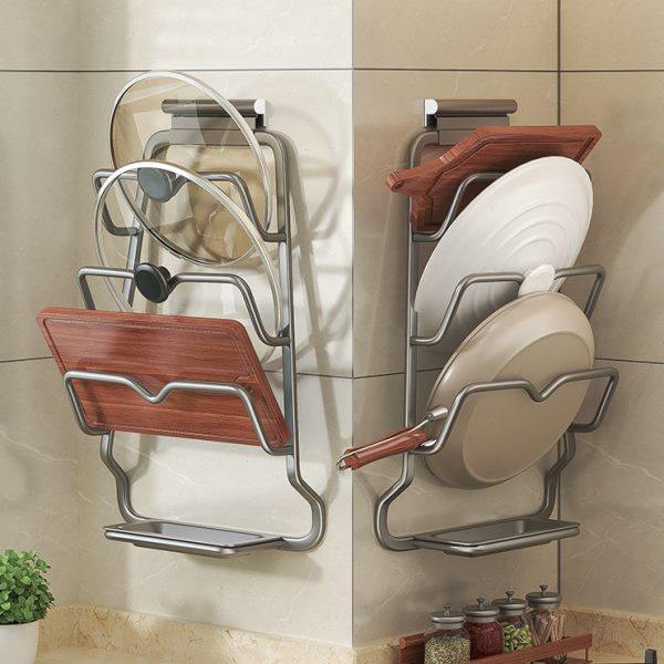 锅盖架子壁挂式免打孔厨房置物菜板多层砧板放置器收纳案板的神器,厨房/烹饪用具,厨房墙壁置物架/厨房墙壁挂架,淘宝优惠券,粉丝福利购,淘宝优惠卷