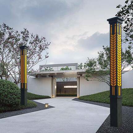 新中式户外景观灯室外花园小区复古庭院灯不锈钢道路led造型柱灯