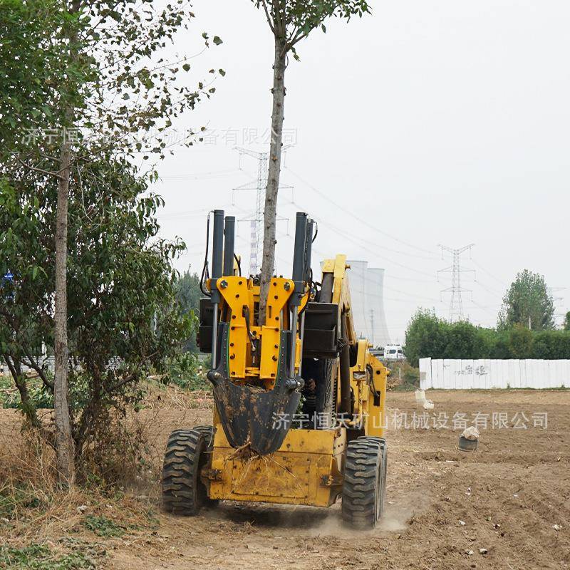 带土球挖树机全自动移树机园林苗木移栽机四瓣铲式起球机勾机厂家