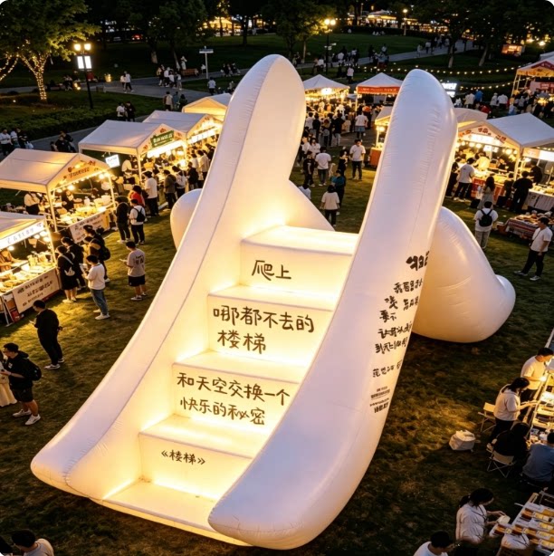 创意发光充气滑梯气模户外活动装充气气模