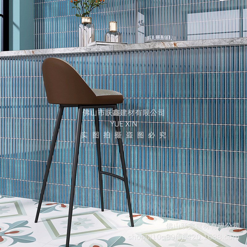 北欧22X145卫生间陶r瓷小长条马赛克瓷砖餐厅阳台吧台窑变筷子墙